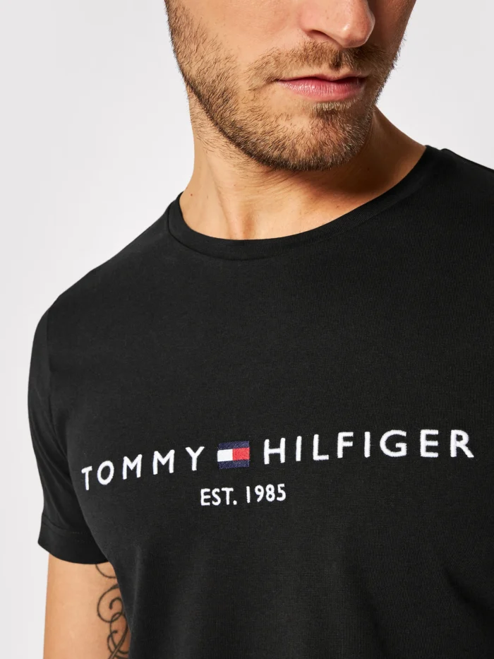 Tommy Hilfiger Póló Core Logo Tee MW0MW11465 Fekete Regular Fit